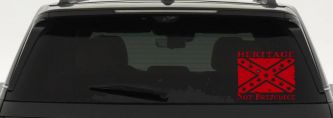 Heritage Not Prejudice Confederate Flag Country Car or Truck Window Decal Sticker (Red)
