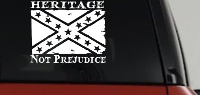 Heritage Not Prejudice Confederate Flag Country Car or Truck Window Vinyl Decal Sticker