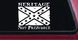 Heritage Not Prejudice Confederate Flag Country Car or Truck Window Decal Sticker