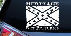 Heritage Not Prejudice Confederate Flag Country Car or Truck Window Decal Sticker