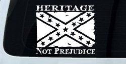 Heritage Not Prejudice Confederate Flag Country Car or Truck Window Decal Sticker