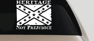 Heritage Not Prejudice Confederate Flag Country Car or Truck Window Vinyl Decal Sticker