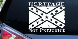 Heritage Not Prejudice Confederate Flag Country Car or Truck Window Decal Sticker