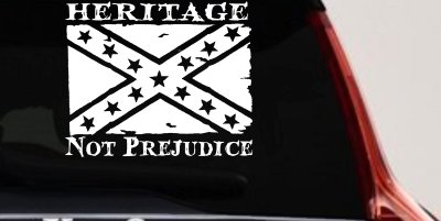 Heritage Not Prejudice Confederate Flag Country Car or Truck Window Vinyl Decal Sticker