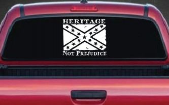 Heritage Not Prejudice Confederate Flag Country Car or Truck Window Decal Sticker