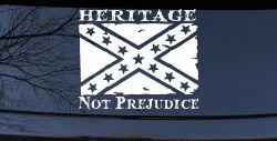 Heritage Not Prejudice Confederate Flag Country Car or Truck Window Decal Sticker