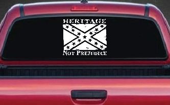 Heritage Not Prejudice Confederate Flag Country Car or Truck Window Decal Sticker