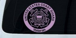 United States Coast Guard Veteran Military Car or Truck Window Decal Sticker (Lilac)