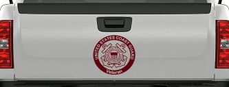 United States Coast Guard Veteran Military Car or Truck Window Vinyl Decal Sticker (Purple Red)