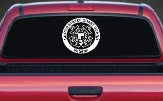 United States Coast Guard Veteran Military Car or Truck Window Decal Sticker