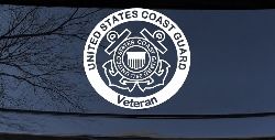 United States Coast Guard Veteran Military Car or Truck Window Decal Sticker