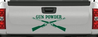 Gun Powder Hunting Car or Truck Window Vinyl Decal Sticker (Dark Green)