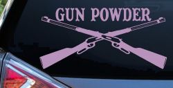 Gun Powder Hunting Car or Truck Window Decal Sticker (Lilac)
