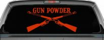 Gun Powder Hunting Car or Truck Window Vinyl Decal Sticker (Orange Red)