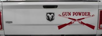 Gun Powder Hunting Car or Truck Window Decal Sticker (Purple Red)