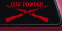 Gun Powder Hunting Car or Truck Window Decal Sticker (Red)