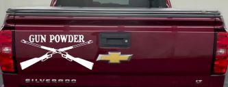 Gun Powder Hunting Car or Truck Window Decal Sticker (White)