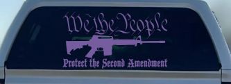 We The People Protect The Second Amendment AR15 Gun 2nd Amendment Car or Truck Window Decal Sticker (Purple)