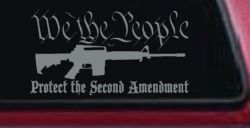 We The People Protect The Second Amendment AR15 Gun 2nd Amendment Car or Truck Window Decal Sticker (Telegrey)