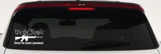 We The People Protect The Second Amendment AR15 Gun 2nd Amendment Car or Truck Window Decal Sticker (White)