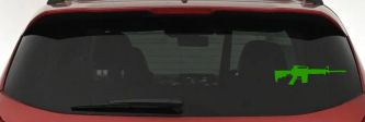 AR 15 AR15 M 16 M16 Rifle Gun Military Car or Truck Window Decal Sticker (Lime)