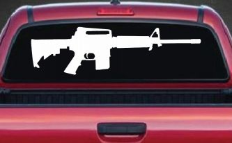 AR 15 AR15 M 16 M16 Rifle Gun Military Car or Truck Window Decal Sticker