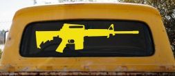 AR 15 AR15 M 16 M16 Rifle Gun Military Car or Truck Window Decal Sticker (Yellow)