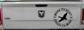 Born To Hunt Forced To Work Duck Hunting Car or Truck Window Decal Sticker (Black)