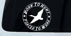 Born To Hunt Forced To Work Duck Hunting Car or Truck Window Decal Sticker