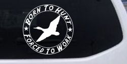 Born To Hunt Forced To Work Duck Hunting Car or Truck Window Decal Sticker