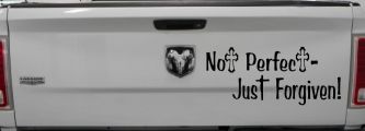 Not Perfect Just Forgiven Christian Car or Truck Window Decal Sticker (Black)