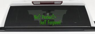 Not Perfect Just Forgiven Christian Car or Truck Window Decal Sticker (Lime)