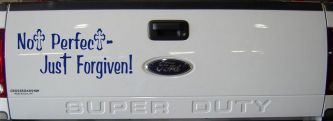 Not Perfect Just Forgiven Christian Car or Truck Window Decal Sticker (Navy)