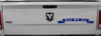 Ride Or Die Banner Car or Truck Window Vinyl Decal Sticker (Navy)