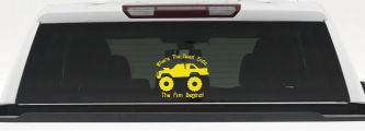 Where The Road Ends The Fun Begins Truck Off Road Car or Truck Window Decal Sticker (Yellow)