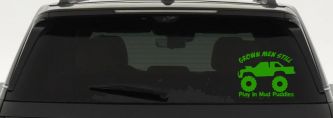 Grown Men Still Play In The Mud Puddles Truck Off Road Car or Truck Window Decal Sticker (Lime)