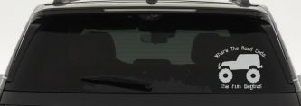 Where The Road Ends The Fun Begins Jeep Off Road Car or Truck Window Decal Sticker (Light Gray)