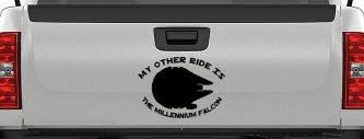 My Other Ride Is The Millennium Falcon Funny Car or Truck Window Decal Sticker (Black)