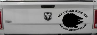 My Other Ride Is The Millennium Falcon Funny Car or Truck Window Decal Sticker (Black)