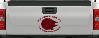 My Other Ride Is The Millennium Falcon Funny Car or Truck Window Decal Sticker (Purple Red)