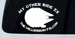 My Other Ride Is The Millennium Falcon Funny Car or Truck Window Decal Sticker
