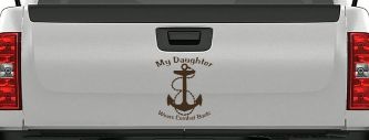 My Daughter Wears Combat Boots Navy Anchor Military Car or Truck Window Decal Sticker (Brown)