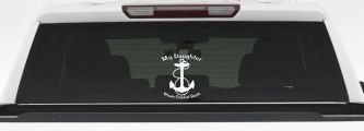 My Daughter Wears Combat Boots Navy Anchor Military Car or Truck Window Vinyl Decal Sticker (White)