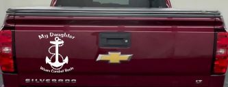 My Daughter Wears Combat Boots Navy Anchor Military Car or Truck Window Vinyl Decal Sticker (White)