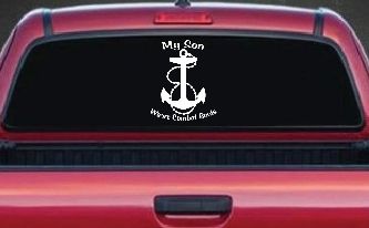 My Son Wears Combat Boots Navy Anchor Military Car or Truck Window Decal Sticker
