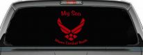 My Son Wears Combat Boots Air Force Military Car or Truck Window Vinyl Decal Sticker (Red)