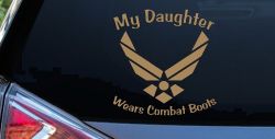 My Daughter Wears Combat Boots Air Force Military Car or Truck Window Vinyl Decal Sticker (Light Brown)