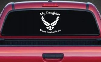 My Daughter Wears Combat Boots Air Force Military Car or Truck Window Decal Sticker