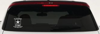 My Daughter Wears Combat Boots Army Military Car or Truck Window Vinyl Decal Sticker (White)