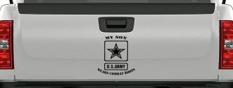 My Son Wears Combat Boots Army Military Car or Truck Window Decal Sticker (Black)